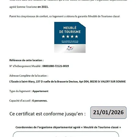 Escale A Wary Classe 4 Etoiles Saint-Valery-sur-Somme